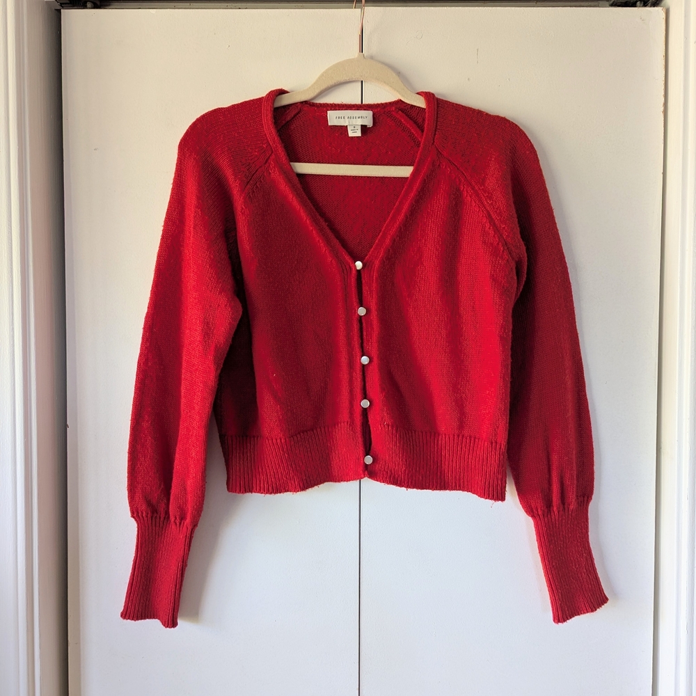Free Assembly Red Cardigan - Picture 2 of 3